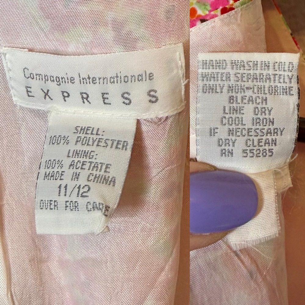 Express Compagnie International Vintage Romper Floral Cottagecore size 11 / 12 - Picture 6 of 6
